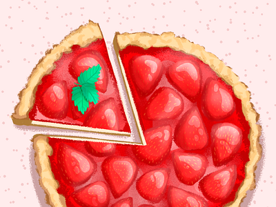 Strawberry cheesecake art cake cheesecake food food art illustration painter