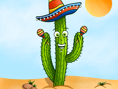 Cactus mexican art cactus character drawing drawings illustration painter