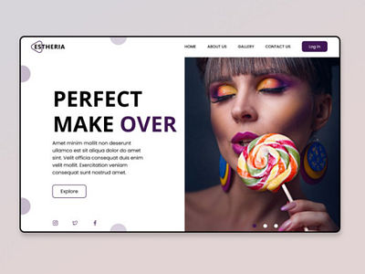 Landing page for a makeup website