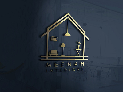Interior design logo branding illustration logo typography vector