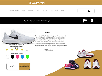 BREEZYwears adobexd colours design ecommerce font nike product shoe smartmockups typography ui ux