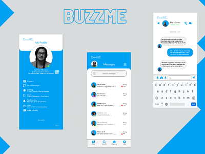 BuzzMe colors design facebook font graphics messaging product typography uiux whatsapp