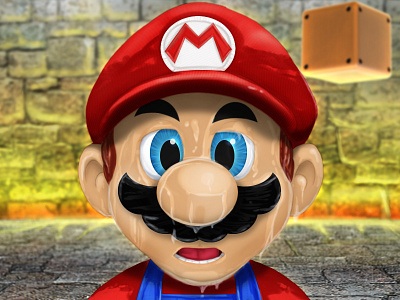 Mario - Tired castle dribbble illustration mario nintendo photoshop super mario sweat switch tired video games