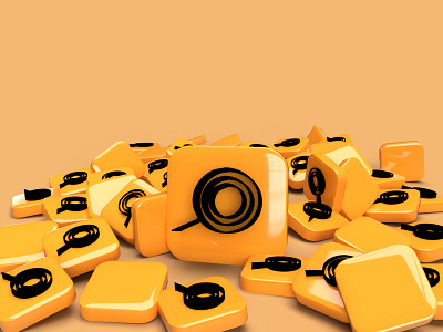 3D pile of Lost and Found logo background. Personal design