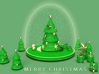 Christmas card 3d 3d design christmas christmas card design graphic design green xmas