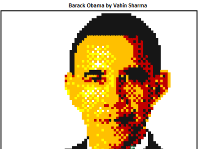 Barack Obama barack obama excel pixel pixel art spreadsheet spreadsheets vahin sharma