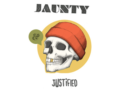Jaunty Skull ampersand beenie draw face gold hand drawn head illustration jaunty skeleton skull