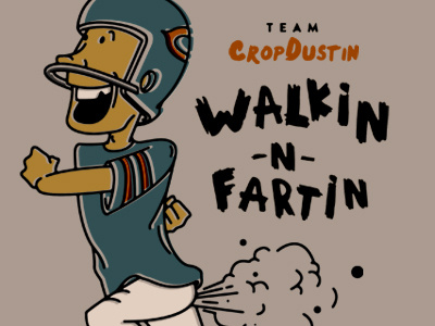 Team CropDustin bears chicago draw fantasy football hand drawn illustration logo team vintage