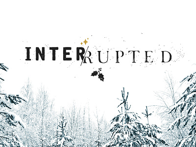 Interrupted christmas cold distressed gold party snow type typography winter