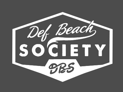 Def Beach Society badge logo type