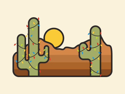 Phoenix Christmas cactus christmas desert illustration lights