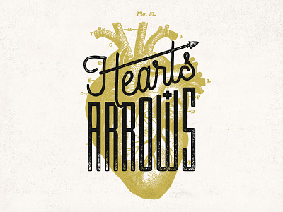 Hearts+Arrows arrow drawn heart illustration type typography