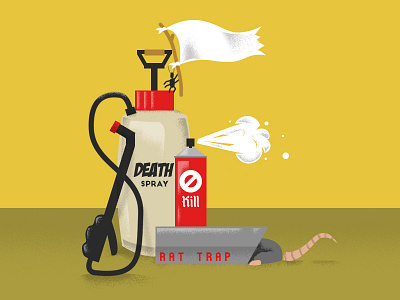 E is for Exterminator bug death exterminator illustration spray
