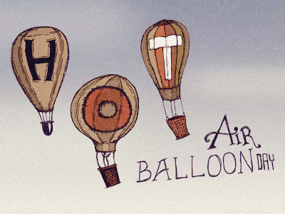 Holidays of June: Day 005 balloon drawing type vintage