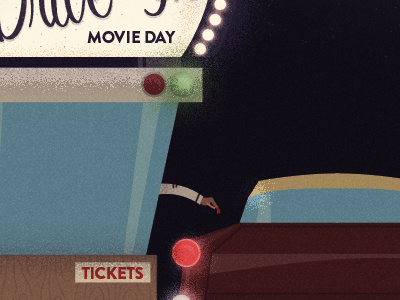 Holidays of June: Drive-In Day car drive in dustin addair glow holidays of june movie retro sign ticket vintage