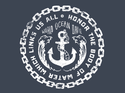 Holidays of June:Day 008 anchor badge blue chain circle crest dustin addair holidays of june nautical ocean rope sail sea seal vintage water wave