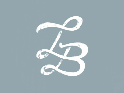 LB Initial type blue dustin addair handwriting initials script type typography wedding