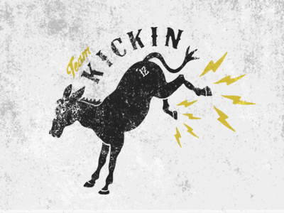 Kickin Ass! ass bolt distress drawing grunge illustration lightening logo mule team vintage