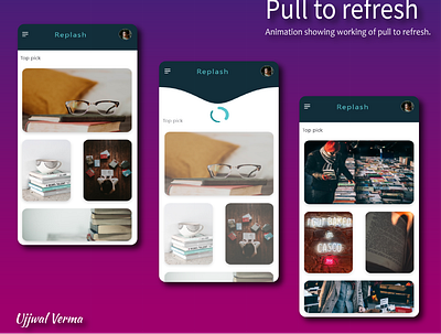Pull to refresh adobe xd adobexd design graphic design graphicdesign interaction ui ui ux uidesign uiux user experience user interaction user interface ux