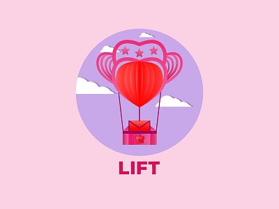 Hot air balloon Daily Logo Challenge Day 2 abstract balloon logo flying balloon flying love balloon hot air balloon logo logotype love air balloon love logo pink red sky