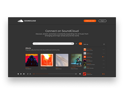 SoundCloud redesign branding design redesign soundcloud ui uiux ux webdesign website