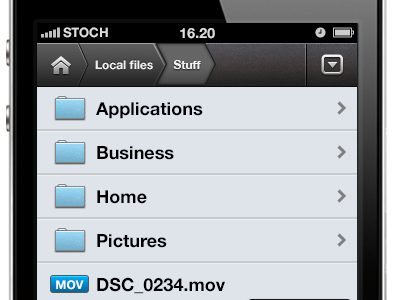 File Manager app file ios manager mobile user interface