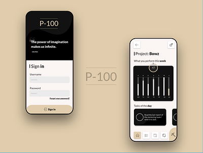 P-100: a minimalist concept app clean concept cream dailyui design flat interface minimal minimalist modern ui ux webdesign