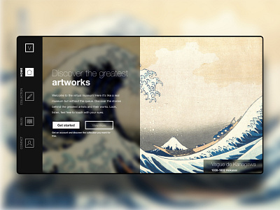 Virtual Museum 🌊 art black white blur concept cream dailyui design flat interface minimal minimalism minimalist typogaphy ui uiux userinterface ux webdesign