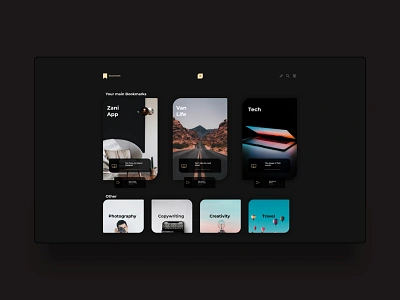 Bookmark app quick concept application blackandwhite bookmark clean concept dailyui dark dark ui dashboad images interface interfaces minimal minimalist sanserif ui uiux ux