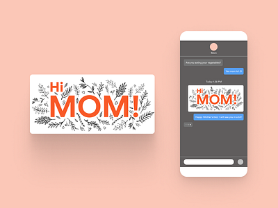 Happy Mother's Day challenge holiday mom mothers day sticker texting texting ux typography vector