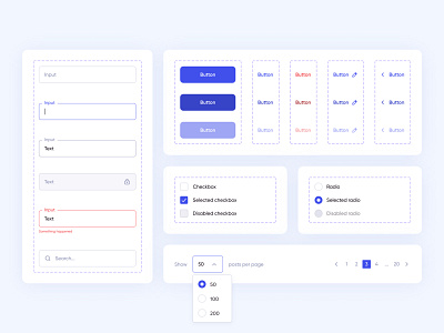 UI Elements buttons checkbox clean ui components design system disabled dropdown figma focus guideline inputs interface label pagination placeholder product design radio styleguide ui ux