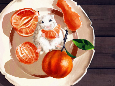 Mouse 🍊🐭 celebration clementine design eat happy mouse new year plate