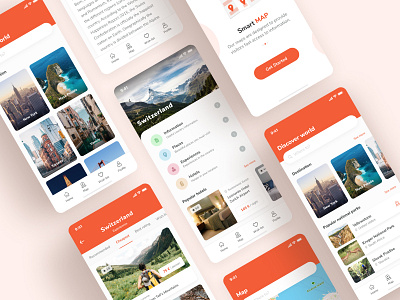 Travel App Design app application clean figma holiday map mobile product design tourist travel travel app traveling trip ui uidesign uiux ux vacation