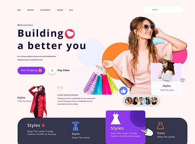 Fashion shopping website Template clothing brand design e commerce ecommerce ecommerce business fashion homepage landingpage mobile online shop online store product shop shopify shopping store ui website website design