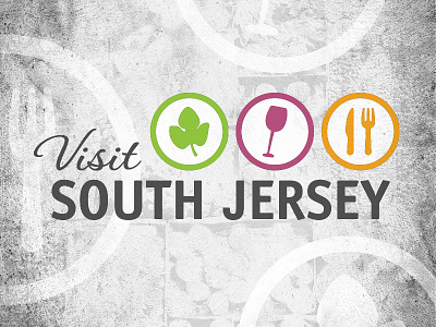 Visit South Jersey Logo branding food fork icon identity knife logo new jersey south jersey tourism wine