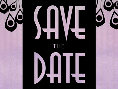 Save-the-Date 20s 30s black deco purple save the date save the date wedding