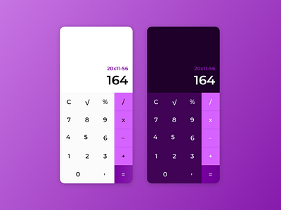 Calculator / Daily UI #004 004 calculator daily 100 challenge dailyui dailyuichallenge design minimal purple ui web webdesign