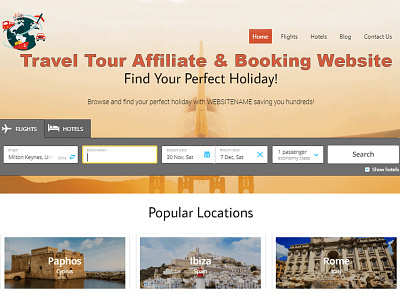 Travel tour, Hotel, Affiliate and Booking System Website