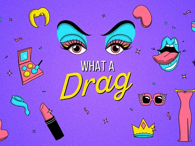 What A Drag brushes color design drag icon illustration illustrator queen stippling vector website