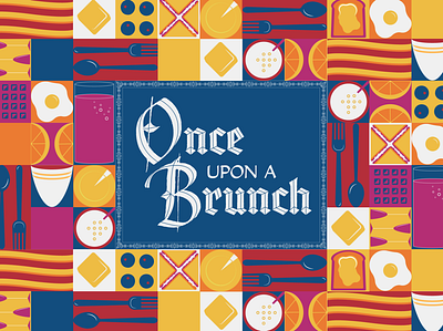 Once Upon A Brunch artdeco breakfast brunch color design fairytale illustration illustrator lettering typography vector