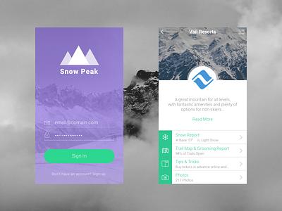 Snow Peak Mobile App Concept