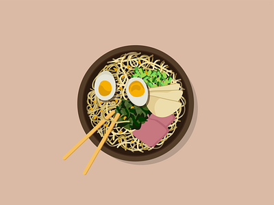 Ramen Bowl adobe art asian design food graphic design illustration illustrator ramen