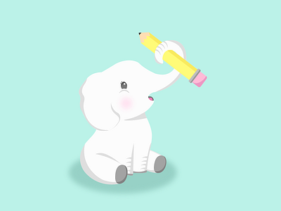 Smart Elephant adobe animal character design elephant flat graphic design illustration illustrator minimal vector