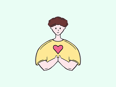 Choose Love art boy character character design cute cute art design doodle flat graphic design graphics illustration love minimal procreate