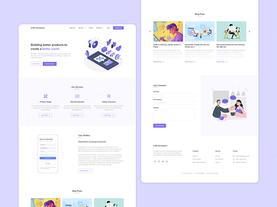Landing Page company design figma minimal purple service ui ui ux ux website