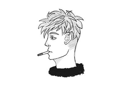 Smoking is injurious to health design face human man procreate rough sketch side profile sketch smoking