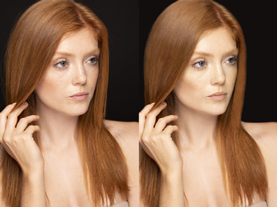 Before and after High End Retouch 3