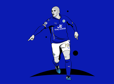 Esteban Cambiasso design football illustration illustrator leicester leicester city premier league soccer vector