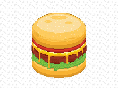 Tasty Burger burger delicious hungry pixel pixel art poster tasty videogame yummy