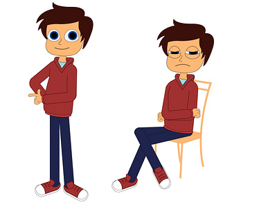 Boy Character branding design illustration vector